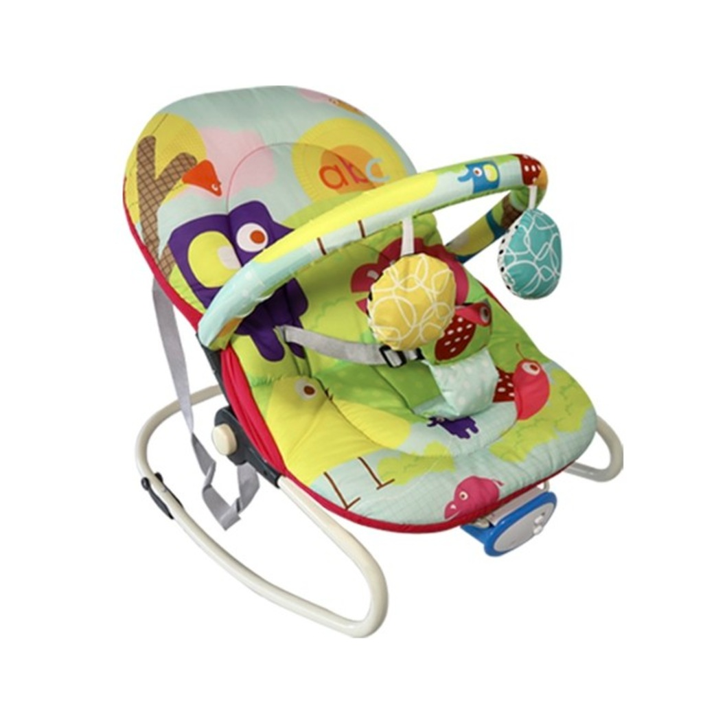 Norfolk Rhythm Titreşimli ve Müzikli Ev Tipi Ana Kucağı - Tam Yatarlı - Kademeli Sırt Ayarı ORMAN HAYVANLARI PEMBE