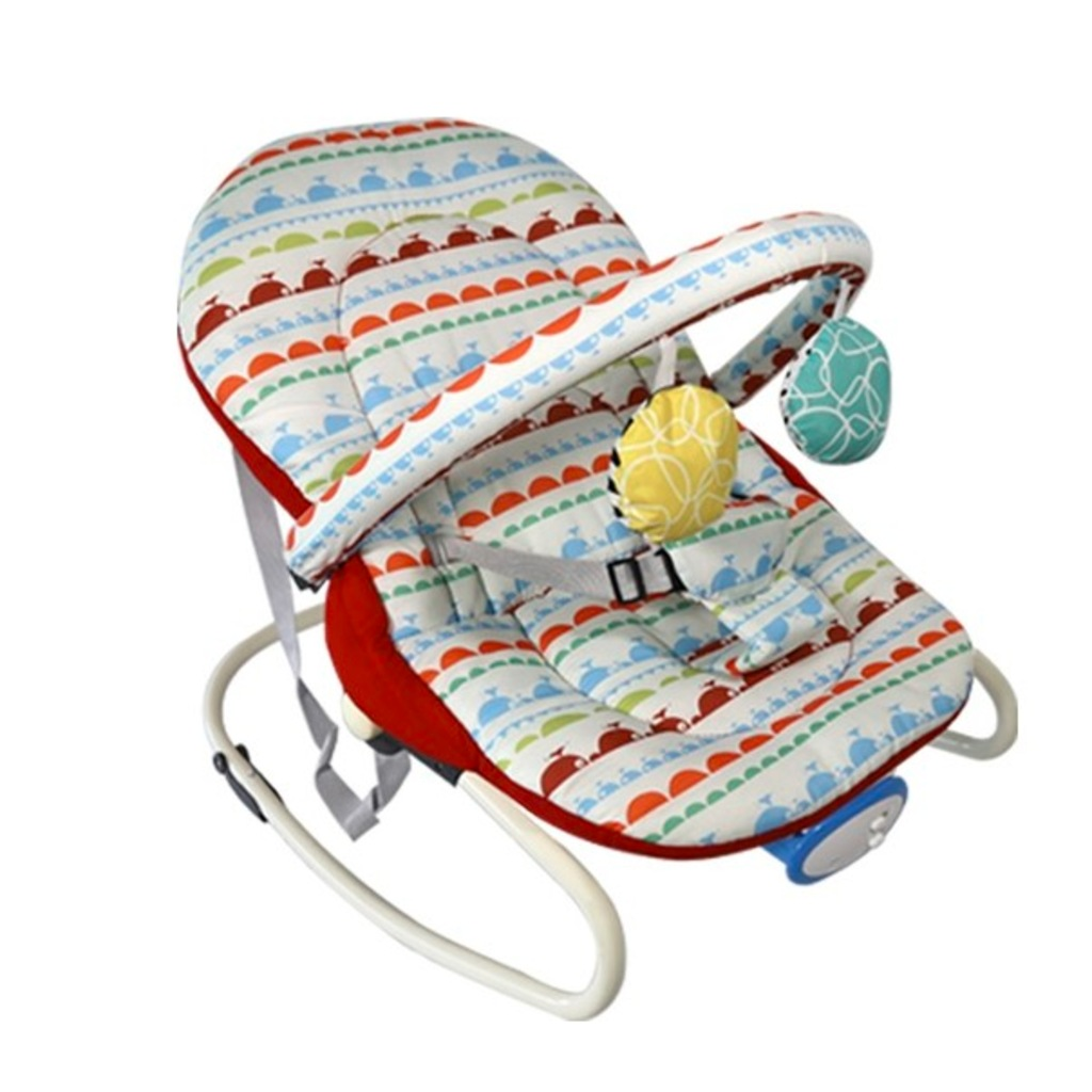 Norfolk Rhythm Titreşimli ve Müzikli Ev Tipi Ana Kucağı - Tam Yatarlı - Kademeli Sırt Ayarı SEVİMLİ BALİNA KIRMIZI