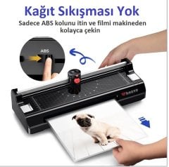 Baove OCW280 A4 Laminasyon Makinesi ve Kağıt Kesme Makinesi + 10 Pvc Film