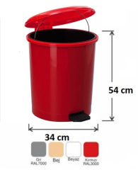 Safell Tıbbi Atık Kovası Pedallı - 30 litre - Tıbbi Atık Çöp Kovası KIRMIZI