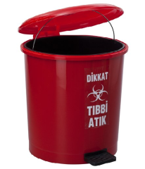 Safell Tıbbi Atık Kovası Pedallı - 30 litre - Tıbbi Atık Çöp Kovası