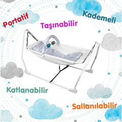 Norfolk Baby Sleep Oyuncaklı Sallanır Bebek Beşiği - Hamak Beşik - Sallanır Bebek Hamağı EKRU