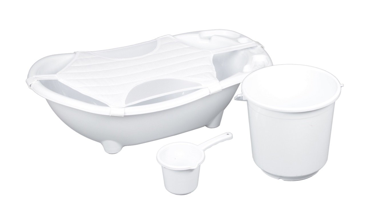 Muju muju Baby Shower Bebek Banyo Küveti - 4'lü Küvet Seti BEYAZ