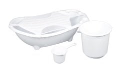 Muju muju Baby Shower Bebek Banyo Küveti - 4'lü Küvet Seti BEYAZ