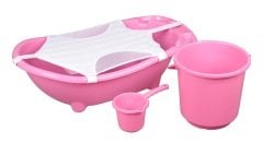 Muju muju Baby Shower Bebek Banyo Küveti - 4'lü Küvet Seti PEMBE