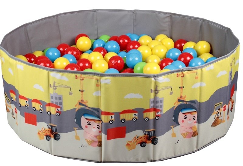 Baby Marine Katlanabilir Top Havuzu - Oyun Halısı + 150 Adet 4 Renk Top Hediye GRİ