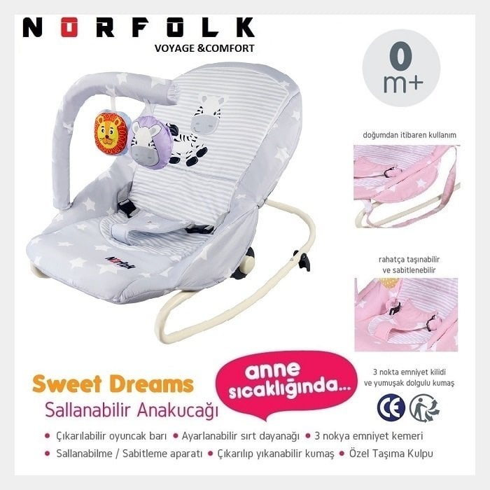 Norfolk Sweet Dreams Oyuncaklı Ev Tipi Ana Kucağı Ana Dizi SEVİMLİ ZEBRA
