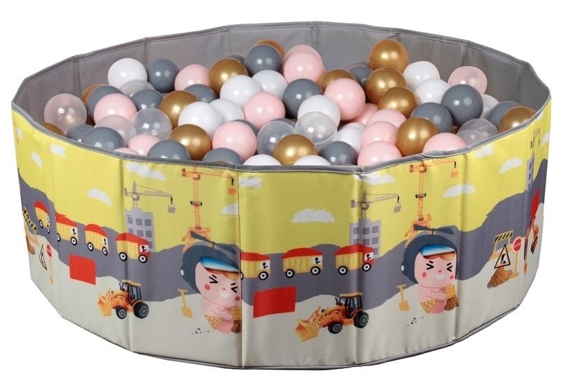 Baby Marine Katlanabilir Top Havuzu - Oyun Halısı + 150 Adet 5 Renk Top Hediye GRİ