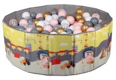 Baby Marine Katlanabilir Top Havuzu - Oyun Halısı + 150 Adet 5 Renk Top Hediye GRİ
