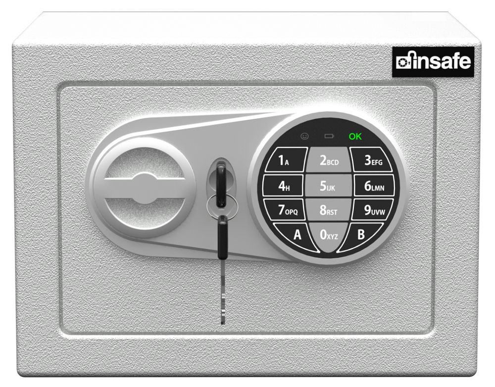 İnsafe ISCI17 Küçük Boy Dijital Çelik Kasa - Para Kasası - Değerli Eşya ve Mücevher Kasası BEYAZ