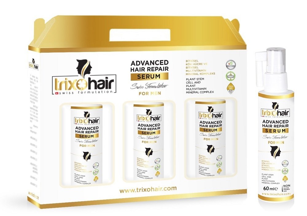Trixohair Saç Dökülmesine Karşı Saç Bakım Serumu  60ml - 3 Adet – Erkekler İçin - Patentli İçerik ve Kök Hücre Teknolojisi
