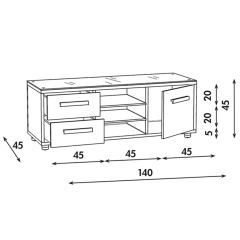 Achill CF 1400 Tv Sehpası - 140cm - Askı Aparatı Hediye BEYAZ