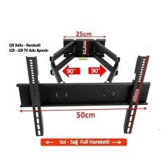 Teif 60'' - 152 Ekran Çift Kollu Hareketli Tv Askı Aparatı - Led, Lcd, Tv Askı Aparatı