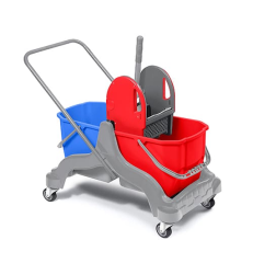 Safell Temizlik Seti Temizlik Arabası Full Set - Islak Mop - Presli - 25 Litre