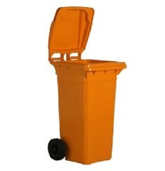 Safell Çöp Konteyneri 120 lt Tekerlekli A+ Isiya Karşı Dayanıklı Turuncu Renk