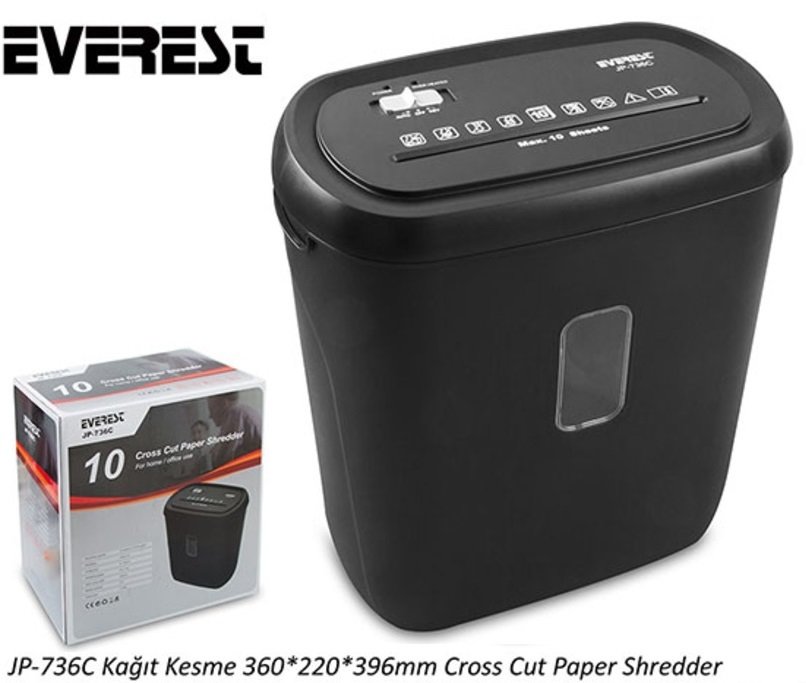 Everest JP-736C Evrak İmha - Kredi Kartı İmha Makinesi - Kağıt İmha Makinesi