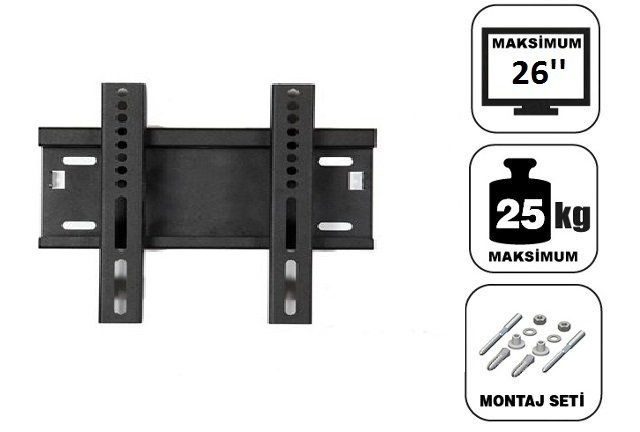 Achill 26'' - 66 Ekran Sabit Tv Askı Aparatı Tüm Tv 'ler İçin - Su Terazili