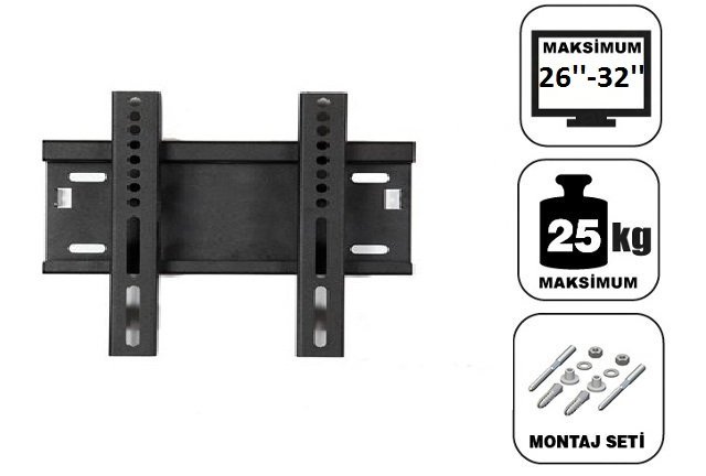 Achill 26''- 32'' Ekran Sabit Tv Askı Aparatı Tüm Tv 'ler İçin - Su Terazili