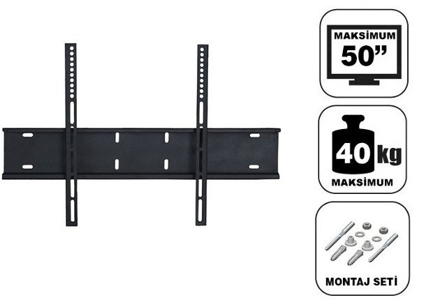 Achill 50'' - 127 Ekran Sabit Tv Askı Aparatı Tüm Tv 'ler İçin - Su Terazili